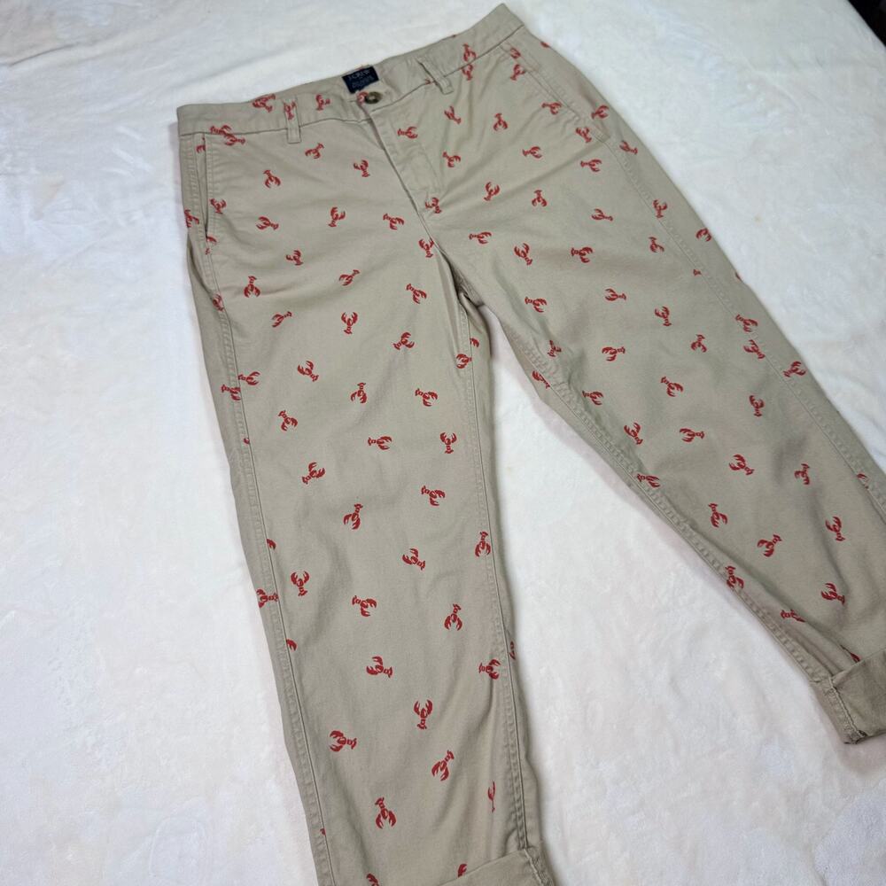 J Crew Lobster Print Pants Women's 8 Nautical Euro Summer Fisherman Nantucket - Picture 13 of 16